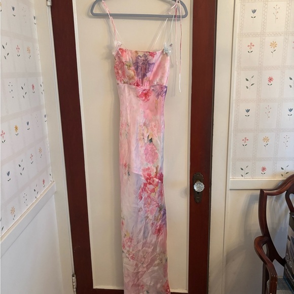 For Love and Lemons Lisa Pink Maxi Dress SMALL - Picture 8 of 12